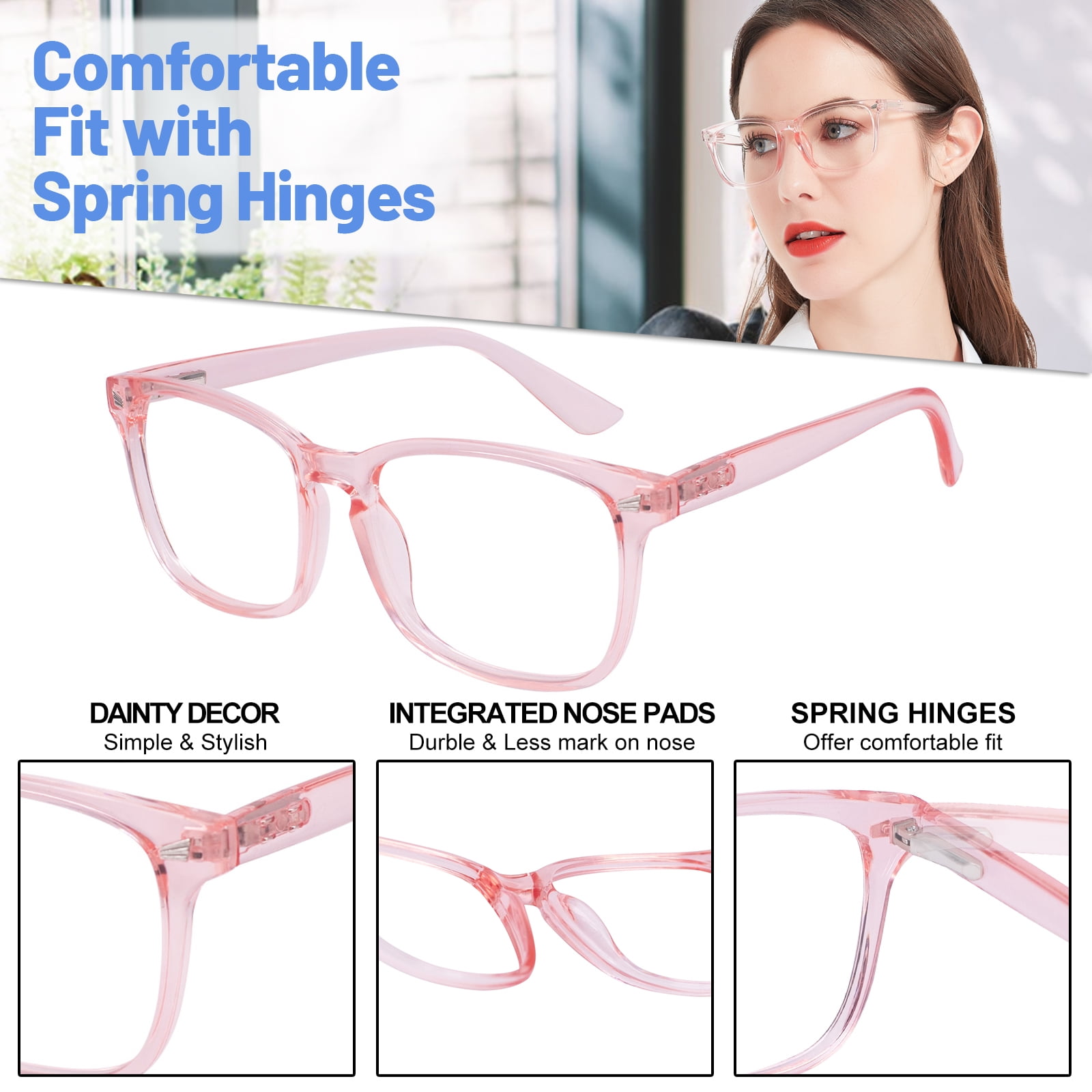 WEMOOTANTS 4 PACKS Blue Light Blocking Reading Glasses Women Filter UV Computer Readers 1.00 1.25 1.50 1.75 2.00 2.25 2.50 2.75 3.00 3.50 4.00 5.00 6.00 (2.5)