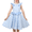 Blue Plaid, variant on Sunny Fashion Girls Dress Light Gingham Plaid Waist Ruffle Cap Sleeve Party Summer 4 Years