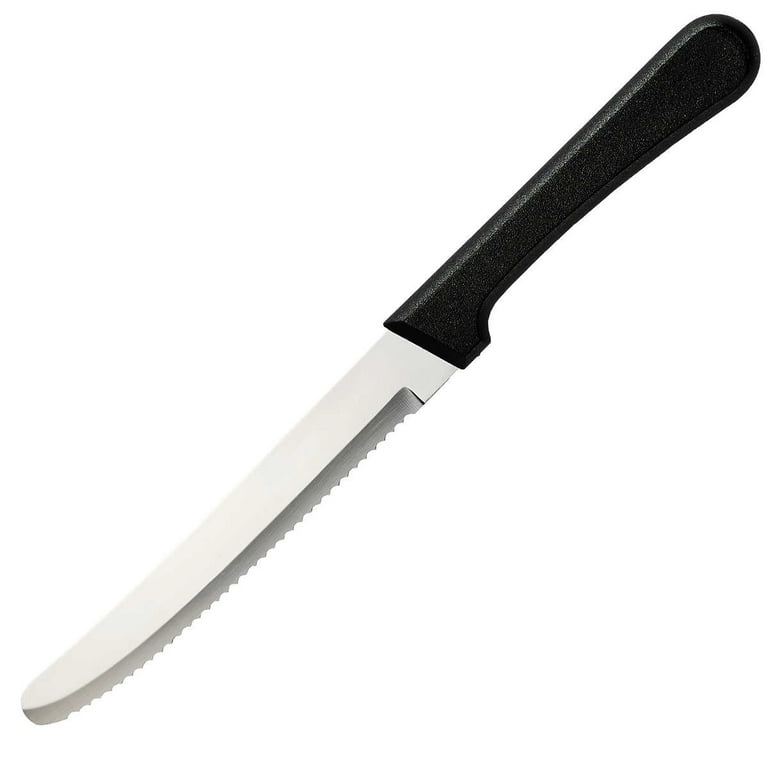 Choice 4 3/4 Stainless Steel Steak Knife with Black Polypropylene Handle -  12/Case