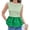 Green, variant on Summer Stripe Print Women Sleeveless Patchwork Slim Tank Tops Ruffle Vest