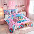 thumbnail image 2 of meiyoeat Graffiti 67 Number Baseball Twin Bedding for Girls, Sprinkle Dessert Drip Bedding Comforter Set, Polkadot Reversible, 7 Pieces, 2 of 6