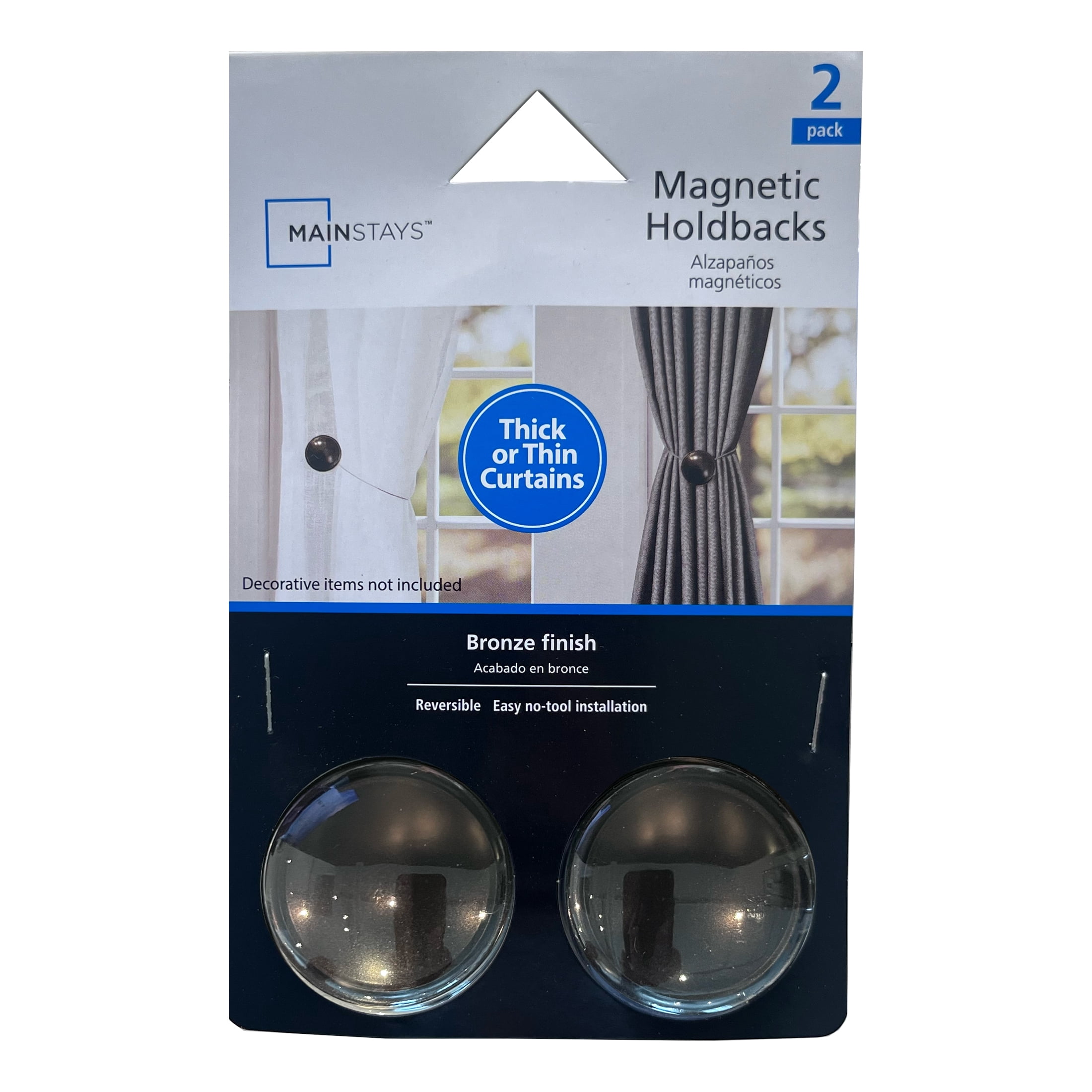 Mainstays Oil Rubbed Bronze 2 Magnetic Curtain Holdbacks