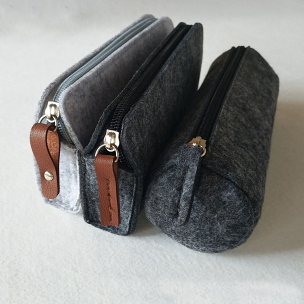Yesbay Pencil Case Felt Student Pen Box Ruler Eraser Stationery Zipper Bag,2#