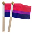 thumbnail image 1 of TSMD Bisexual Bi Pride Stick Flag Small Mini LGBT Hand Held Flags,5x8 Inch,12 Pack, 1 of 4