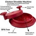 thumbnail image 2 of SEELOK Chicken Shredder Shred Machine Meat Shredder Tool with Handles and Non-Skid Base for Ground Beef Pulled Pork and Chicken 25CM/9.8inch (Red), 2 of 9
