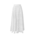 thumbnail image 4 of Skirts for Women Pocket Casual Solid Loose Long Skirt for Women White S, 4 of 5
