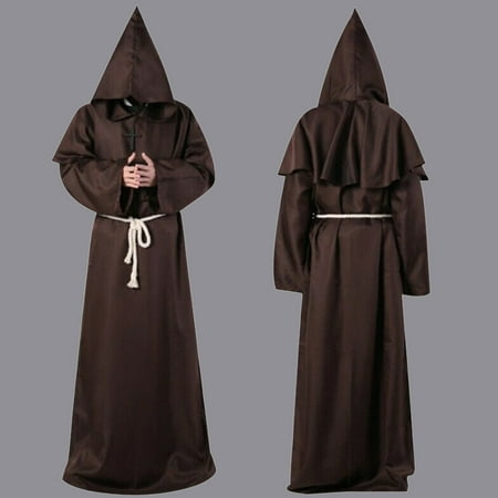 

JNGSA Women s Adult Solid Hooded Gown Long Sleeve Cloak Uniform Top Clearance