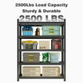 thumbnail image 4 of Tcbosik 5-Tier Heavy Duty Steel Storage Rack, 47.2"W x 23.6"D x 71.2"H, Adjustable Metal Shelving Unit with 2500 LBS Capacity, Open Design for Garage, Warehouse, Kitchen, Black, 4 of 7