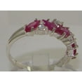 thumbnail image 3 of LBG British Made 14k White Gold Natural Ruby & Cubic Zirconia Womens Eternity Ring - Size 8.25 - 33 size options, 3 of 6