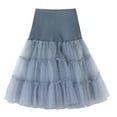 thumbnail image 2 of Idoravan Women's Basic Versatile Skirt Clearance Womens Fashionable Summer Retro High-waisted Gauze Puffy Skirt Party Skirt, 2 of 6