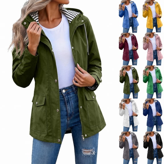 Sawvnm Women's Casual Jacket Army Green 3XL