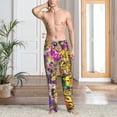 thumbnail image 3 of Men's Pajama Pants Cartoon All Over Print Elastic Waistband Sleep Pants with Pockets Drawstring, Soft Unisex Lounge Bottoms Sleepwear, 3 of 8
