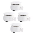 thumbnail image 4 of LOVIVER 4Pcs Roue Pivotante Ronde Roulette 360 Degrés de Rotation Facilement Installer avec Frein Roue Noire Blanc, 4 of 8