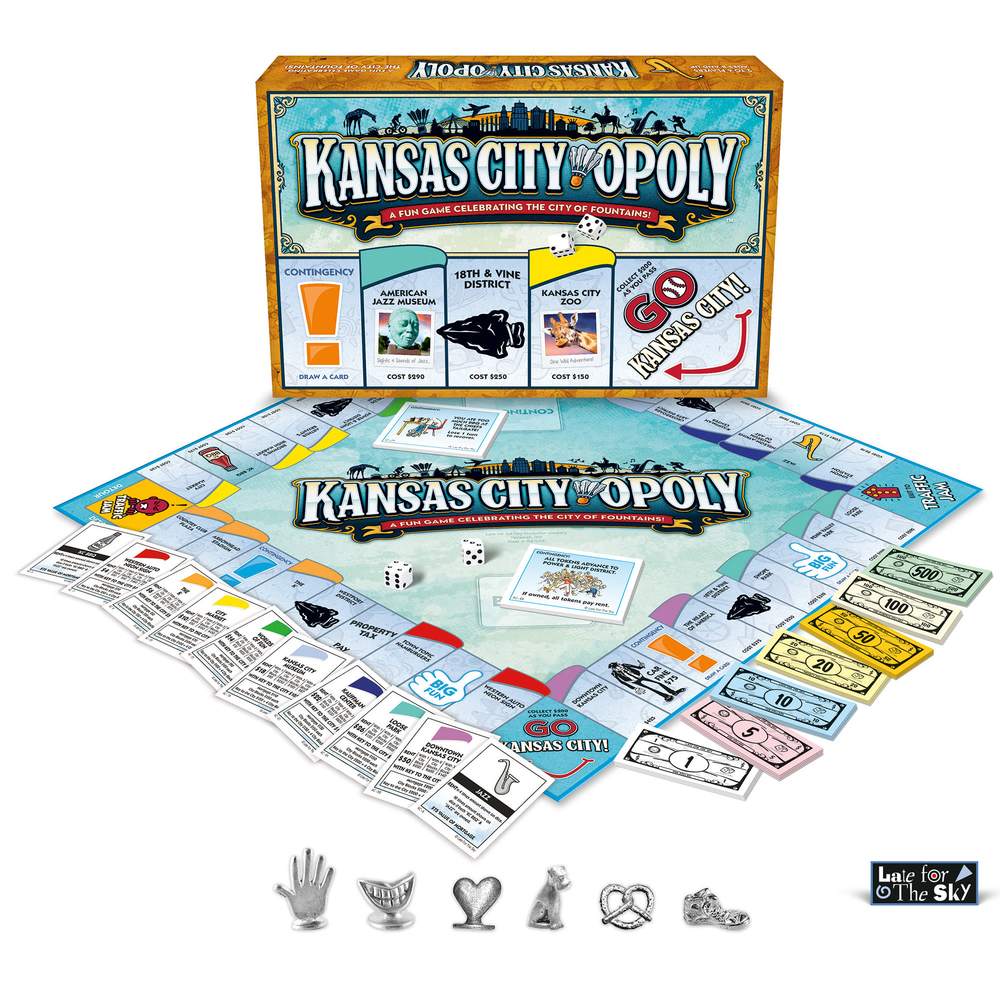 Kansas City-Opoly Themed Family Board Game, 2-6 Players