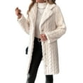 thumbnail image 3 of Winter Fashion Women'S Casual Loose Double-Sided Plush Lapel Long Coat Jacket Ivory White XL, 3 of 9