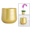 thumbnail image 4 of Brass Toned Round Cactus Plant Pot with Drainage Hole B, 4 of 8