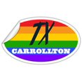 thumbnail image 2 of Carrollton TX Texas Dallas County Rainbow Pride Flag 6 Stripes Pride Flag Euro Decal Bumper Sticker 3M Vinyl 3" x 5", 2 of 3