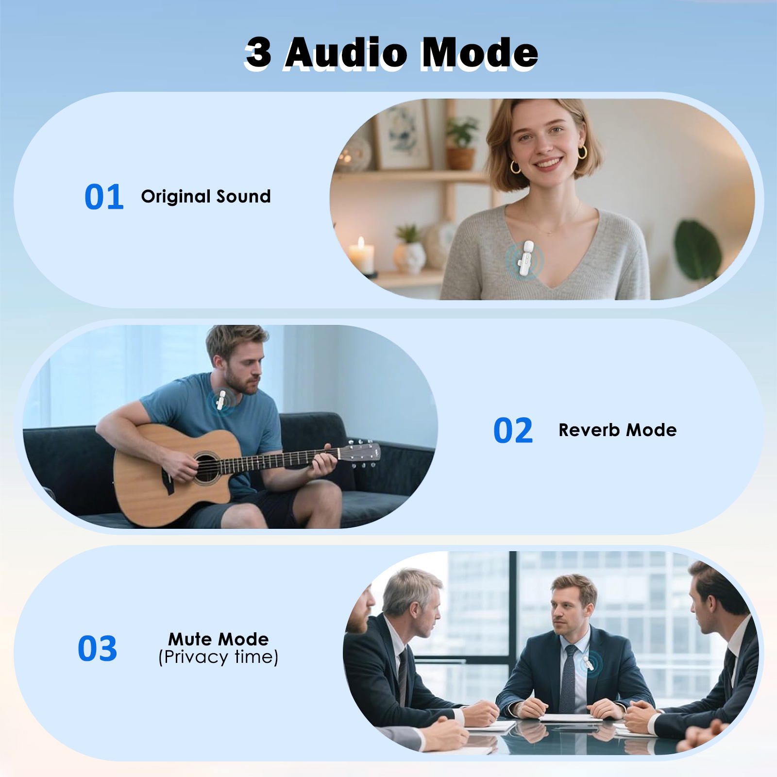 Wireless 2 Pack Clip-on Mini Microphone Compatible with iPhone iPad Android for Video Recording Tiktok Youtube Vlog Podcast, White