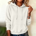 thumbnail image 2 of Nowekniz Fall Women Knit Fleece Hoodie Pullover Sweater, Loose Fit Long Sleeve Drawstring Hooded Sweatshirt with Pockets, Casual Fashion Daily Outfit Top, 2 of 6