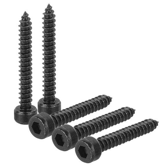 M4 Hex Socket Head Cap Self-Tapping Screw, 50Pack M4x30mm 304 Stainless Steel Tapping Screws - Black