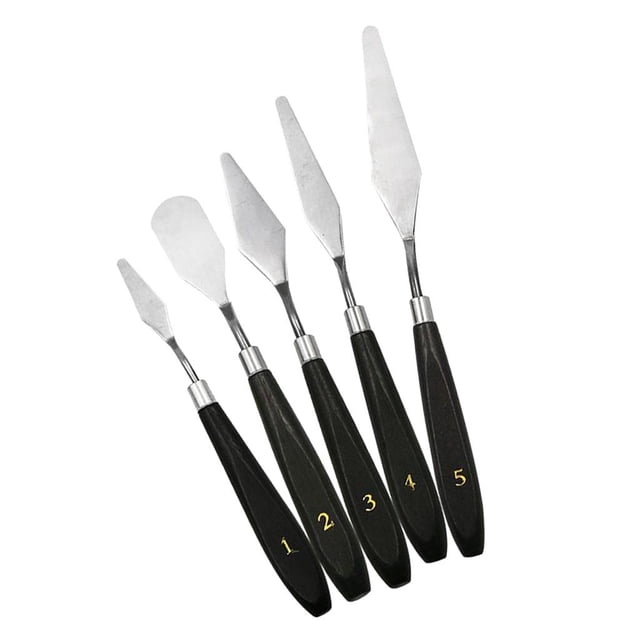 Almencla Ensemble de 5 Spatules Raclette Palette Mixte kit d'Outils en Acier Inoxydable pour