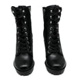 thumbnail image 2 of GUESS Womens Black 1" Platform Comfort Talore Round Toe Block Heel Lace-Up Heeled Boots 8.5 M, 2 of 7