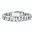 thumbnail image 2 of Bling Jewelry Womens Heavy Miami Curb Chain Link Bracelet Silver Tone Stainless Steel 10MM Men, 2 of 6