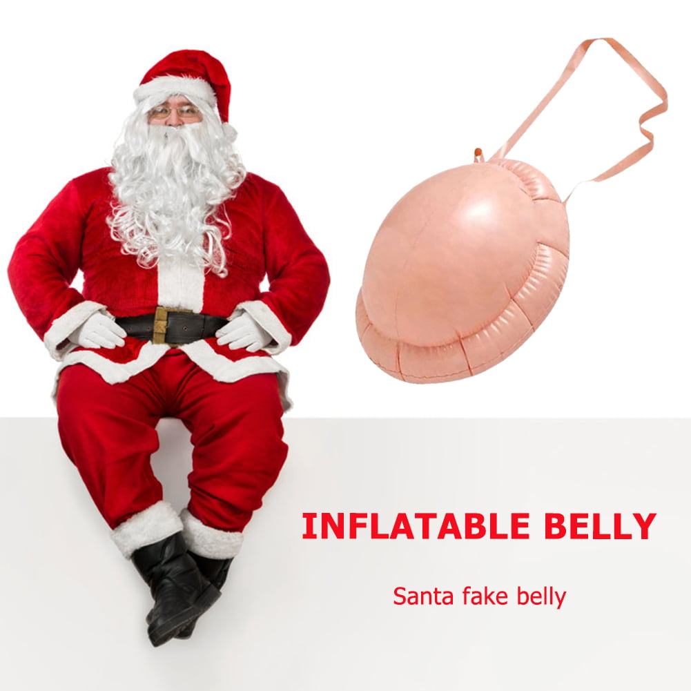 Sumind 2 Pieces Christmas Santa Claus Inflatable Belly Empty Fake Pregnancy Belly Cosplay Belly Fake Padded Belly for Christmas Cosplay Party