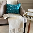 thumbnail image 4 of The HomeCentric Turquoise Lumbar Pillow Cover, Pack of 2, 12"x26" (30x65 cm) Lumbar Pillow Cover, Ribbon Aqua Rose Flowers Lumbar Pillow Cover, Silk Lumbar Pillow Cover, Floral - Aquamarine Roses, 4 of 11