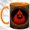Orange, variant on Red Cardinal Nest Coffee Mug, Rustic Bird Mug, Ceramic 11 oz