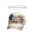 thumbnail image 5 of US Vintage Country Style 250th Anniversary Hat Floral American Flag Baseball Cap USA 250th Anniversary Hat, 5 of 6