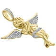 thumbnail image 4 of 10K Yellow Gold Diamond Praying Hands 3D Angel Pendant 2.15" Pave Charm 1/2 CT., 4 of 5