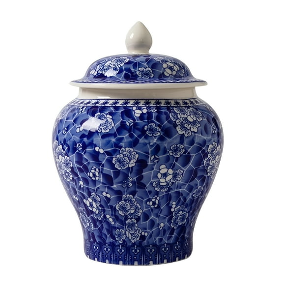 ACDANC Ceramic Ginger Jar,Asian Ginger Jar Crafts Mandarin Gift Multi Purpose Chinoiserie Porcelain Jars Vase for Desktop Countertop