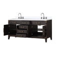 thumbnail image 3 of Laurel 72 in W x 22 in D Brown Oak Double Bath Vanity, Cultured Marble Top, and Faucet Set, 3 of 5