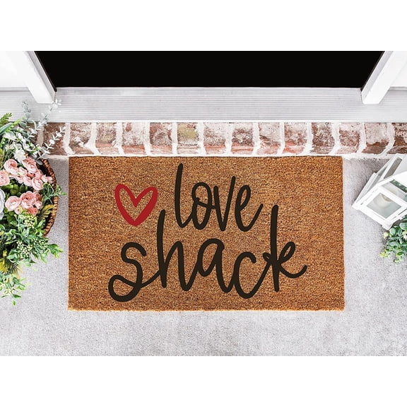 Love Shack Mats for Front Door Entry Front Porch Doormat Non-Slip Carpet Rugs Floor Mat Decorative for Home Bathroom Kitchen Indoor 16x24 Inch
