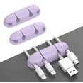 thumbnail image 1 of VEEkI 3 Pack Cable Clips Holder Compact Design Desk Cord Organizer Keeper Strong Adhesive Wire Holder for Organizing USB Cable/Power Cord/Wire Home Office and Car(Lavender), 1 of 5