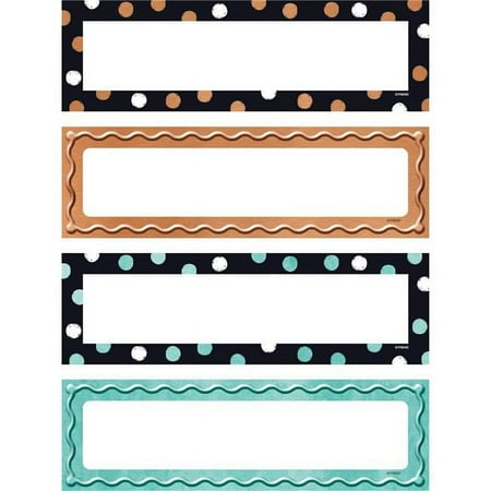 UPC: 0194629056637 | Trend Enterprises T-69960-6 Dots & Embossed Desk Name Plates Variety Pack – Pack of 6