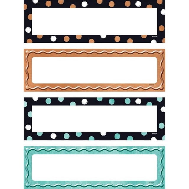TREND Dots & Embossed Desk Name Plates Variety Pack, Assorted Sizes, Multicolor, 6 Pack