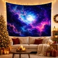 thumbnail image 3 of Full Moon Surrounded by Swirling Nebula in Starry Sky, Mystical Fantasy for Space Lovers, Celestial Wall Art Decor, Halloween Gift, Tapestry Wall Hanging for Living Room and Bedroom, 3 of 7