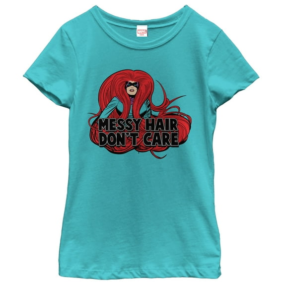 Girl's Marvel Messy Hair Don't Care Medusa  Graphic Tee Tahiti Blue Small