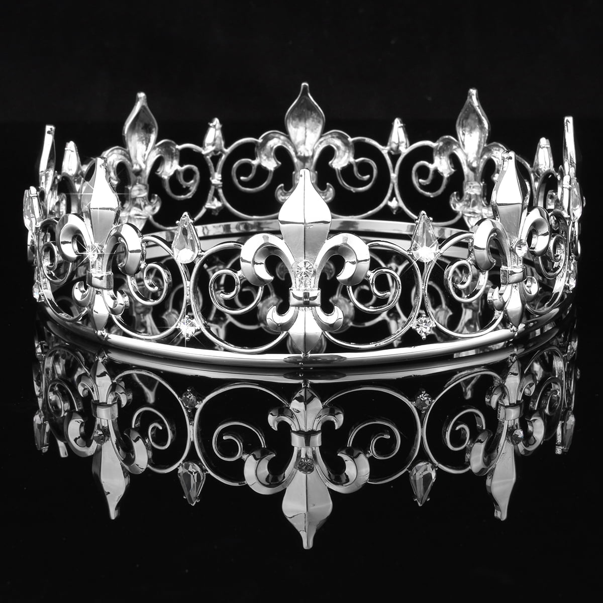 Wedding Bridal King Crown Tiara Rhinestone Diamante Headpiece Pageant Jewelry 