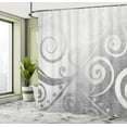 thumbnail image 4 of Ambesonne Modern Shower Curtain, Floral Swirls Leaves Spring, 69"Wx70"L, Pale Grey, 4 of 4