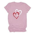 thumbnail image 6 of miqiqism Valentines Womens Outfits Short Sleeve Heart Grapghic Tshirts Top Loose Round Neck Pullover Shirts Lightweight Blouses Clothing 2025 Tees Blouses,#01_Pink,XXL, 6 of 6