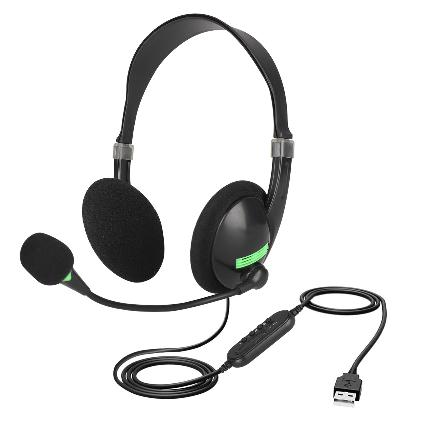 USB Headset With Microphone Over The Head Computer Headphone For PC 