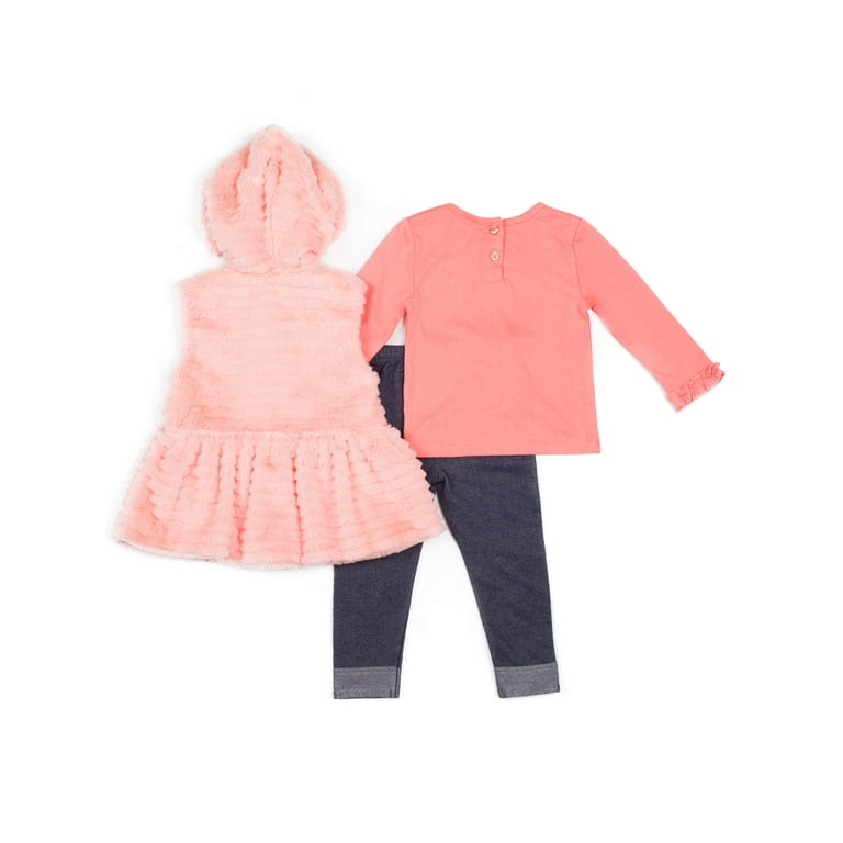 Little lass faux shop fur vest set