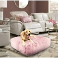 thumbnail image 4 of Bessie and Barnie Bubble Gum Luxury Shag Extra Plush Faux Fur Rectangle Pet/Dog Bed, 4 of 7