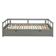 thumbnail image 2 of Harper & Bright Designs Twin to King Wooden Daybed with Twin Size Trundle Bed and Two Storage Drawers, Extendable Bed Frame, Sofa Bed for Bedroom Living Room, Gray, Adult, 2 of 14