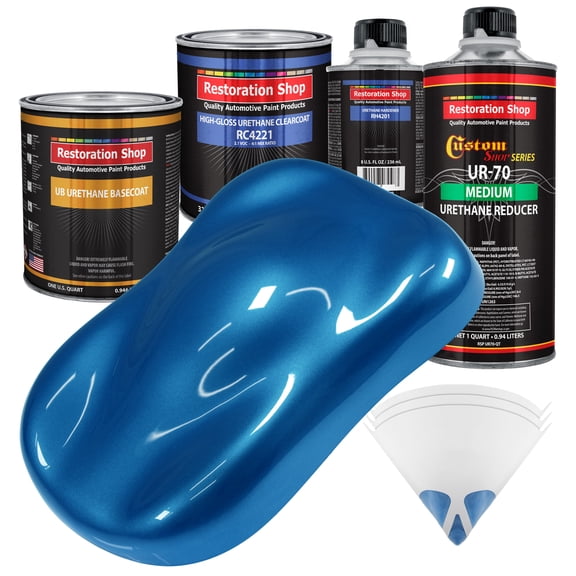 Viper Blue Pearl Quart URETHANE BASECOAT CLEARCOAT Car Auto Body Paint Kit