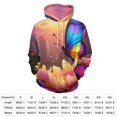 thumbnail image 2 of Butterfly Floral Sunset Men's Women Vintage 3D Hooded Sweatshirt - All-Season Loose Fit Streetwear, 2 of 6