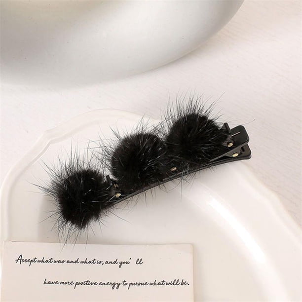 -Horquillas de pompón de invierno Tejido y arreglo Artefacto Pinza para el cabello Pinza lateral Pinza frontal Pinza para el flequillo Pinza para el cabello con pompón